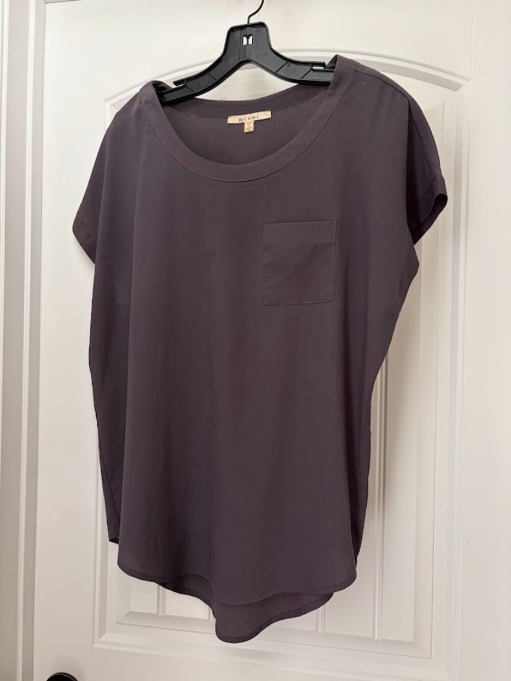 Miami Dark Charcoal Short Sleeve Blouse